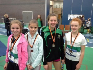 U13 Girls Team Loren Burley, Leah Kinsella, Laura Hickey and Jessica Ainison